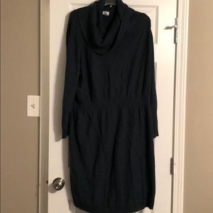 Dark green long sleeve sweater dress